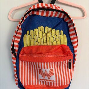 Whataburger Backpack Fries Graphic Orange Striped Mini Backpack Texas Fast Food
